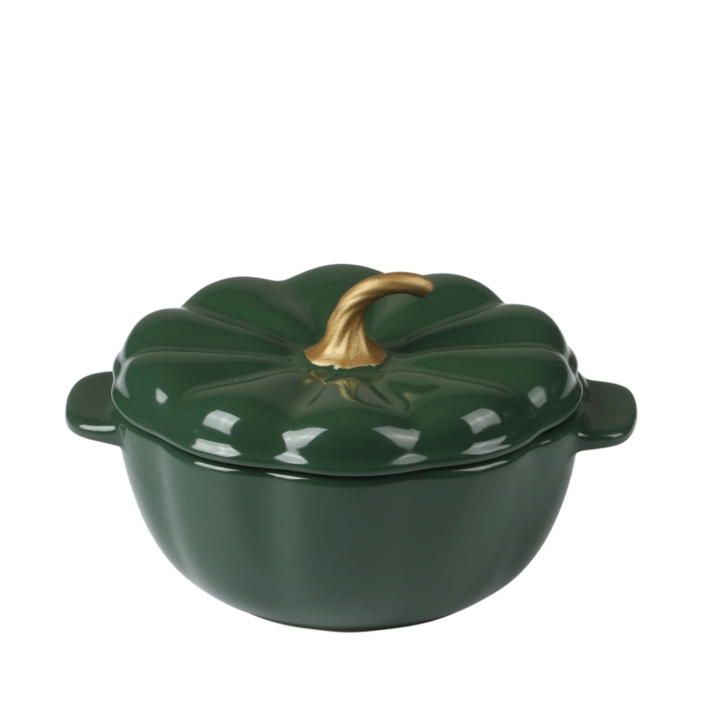 💕 2025 Pioneer Woman Mini Green Pumpkin Cocotte Dish